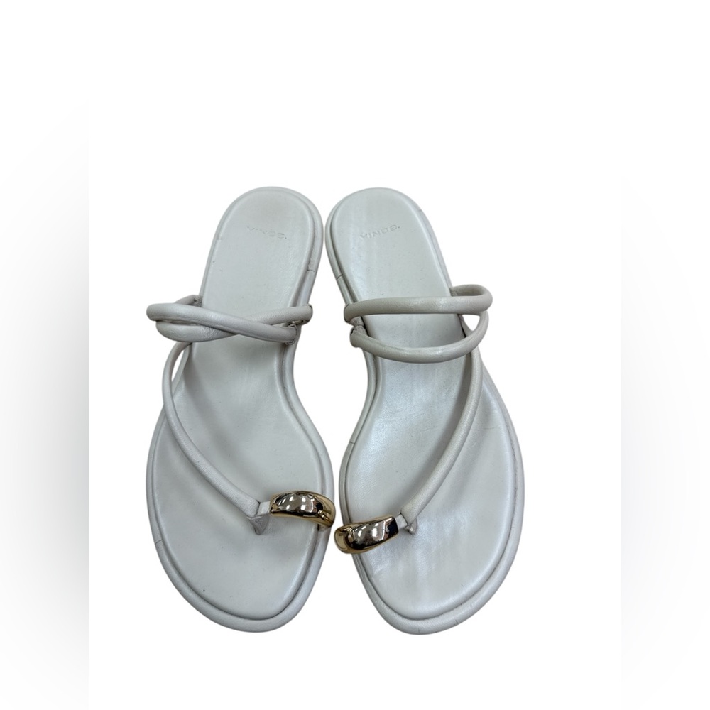 Vince Off-White Sandals with Metallic Accents size 37